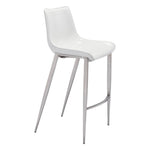 Teglberg Bar Height Stool - White/Silver - Set of 2