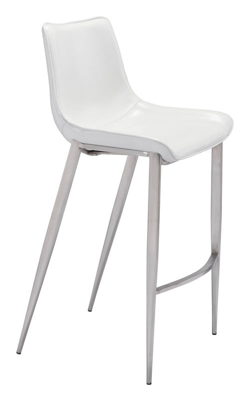 Teglberg Bar Height Stool - White/Silver - Set of 2