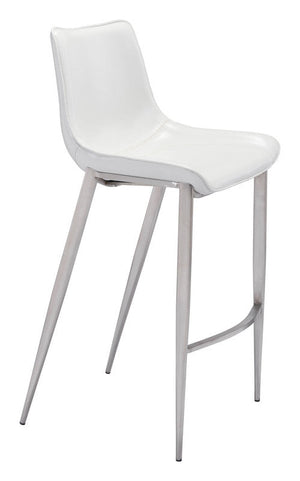 Teglberg Bar Height Stool - White/Silver - Set of 2