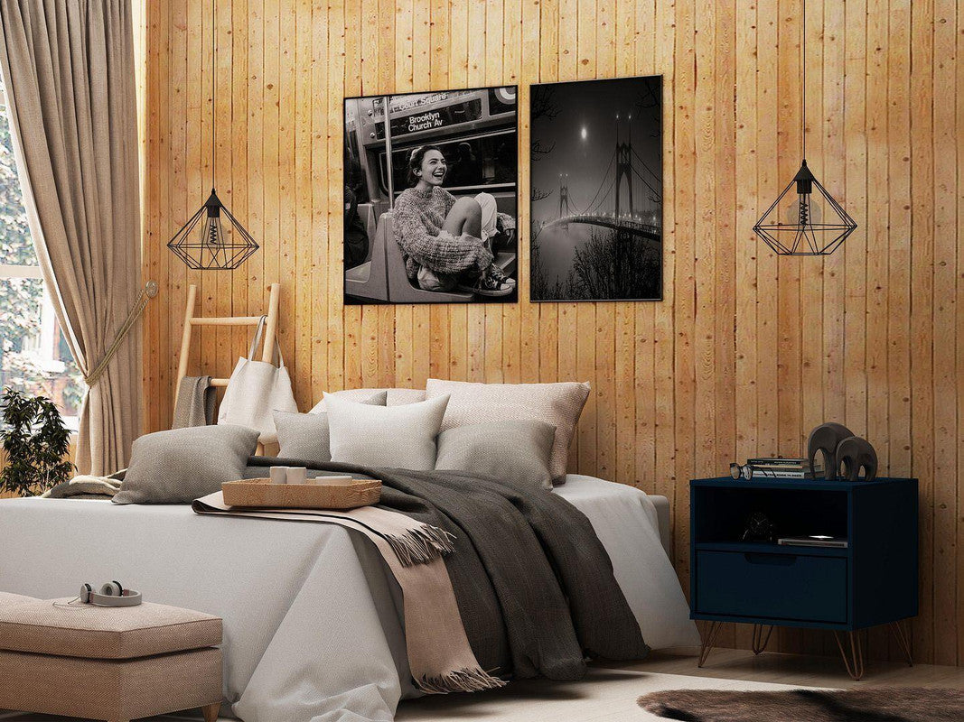 Nuuk I Night Table - Midnight Blue