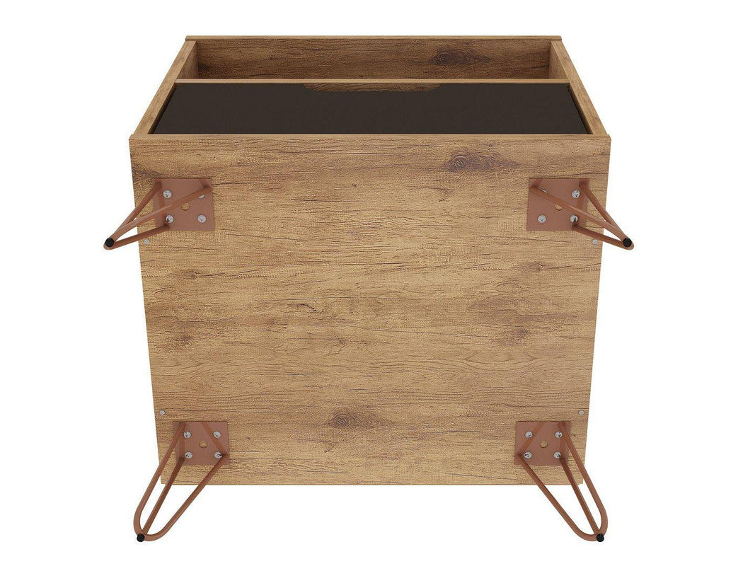 Nuuk I Night Table - Nature/Textured Grey