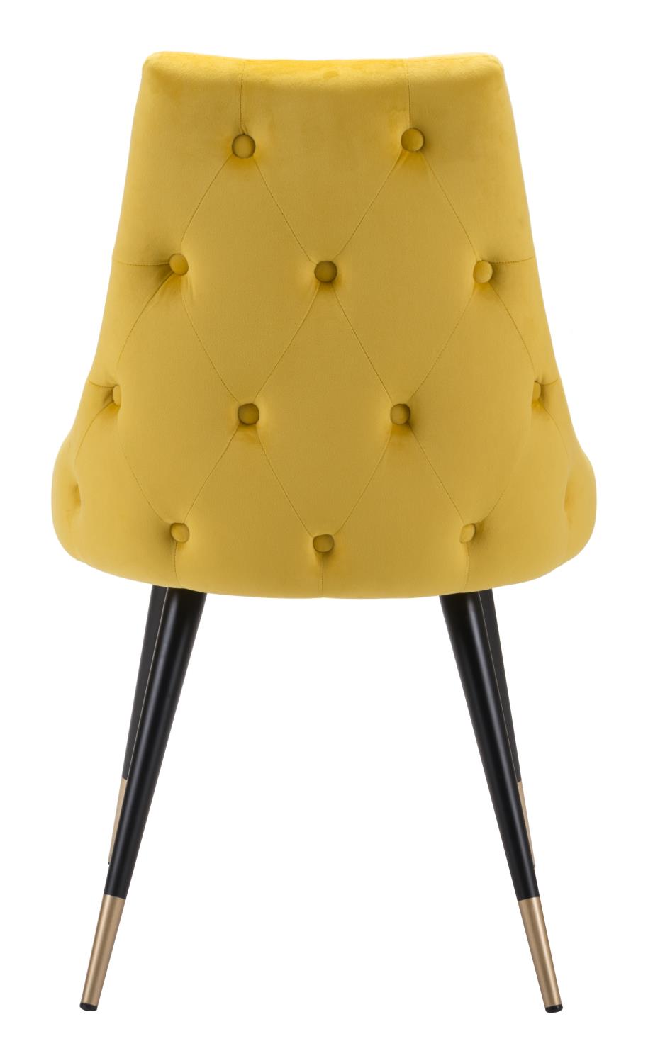 Travis Dining Chair - Yellow Velvet - Set of 2