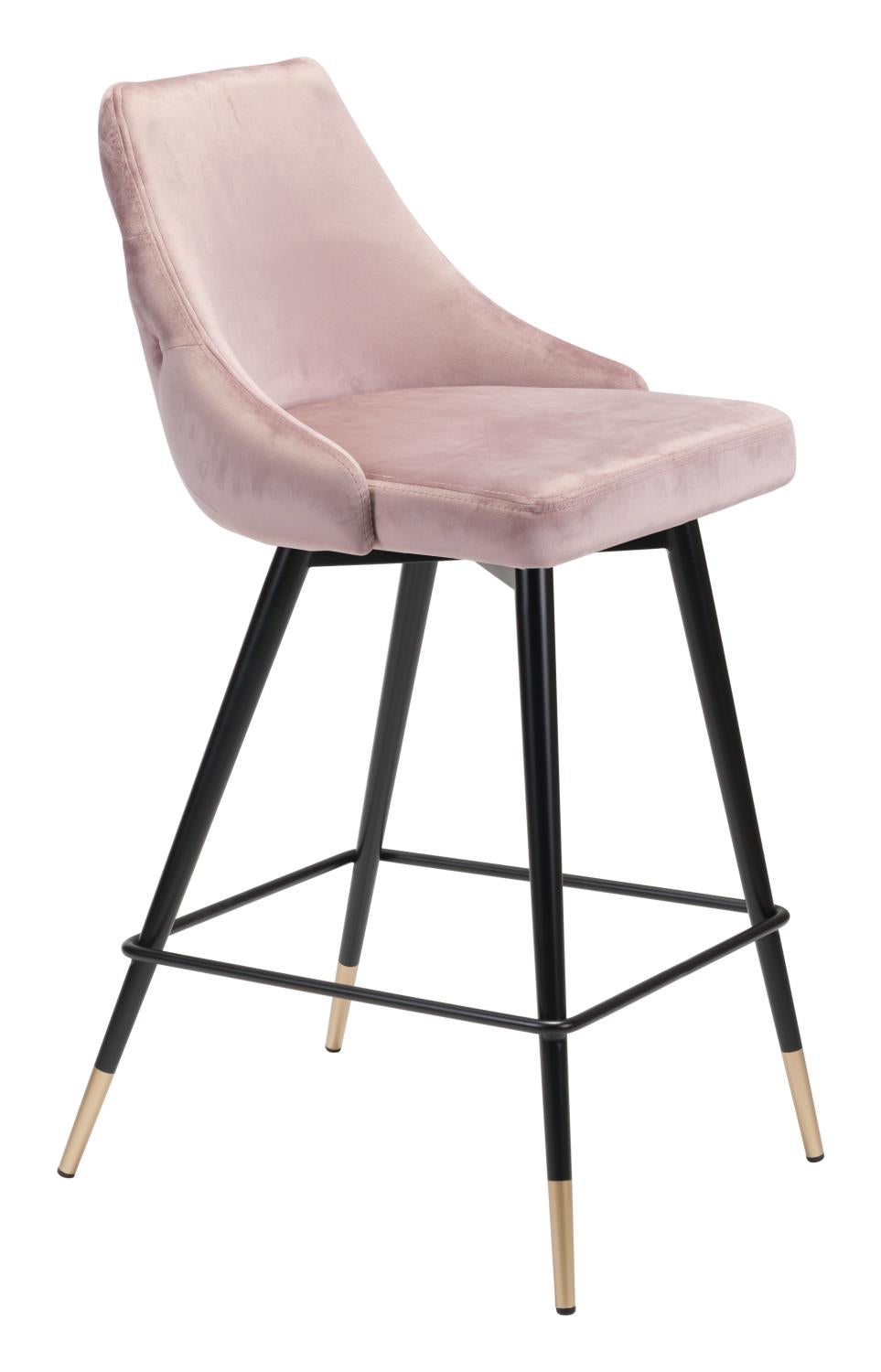 Travis Counter Chair - Blush Velvet