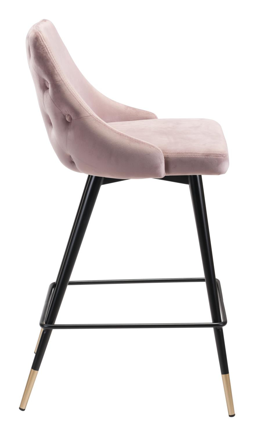 Travis Counter Chair - Blush Velvet