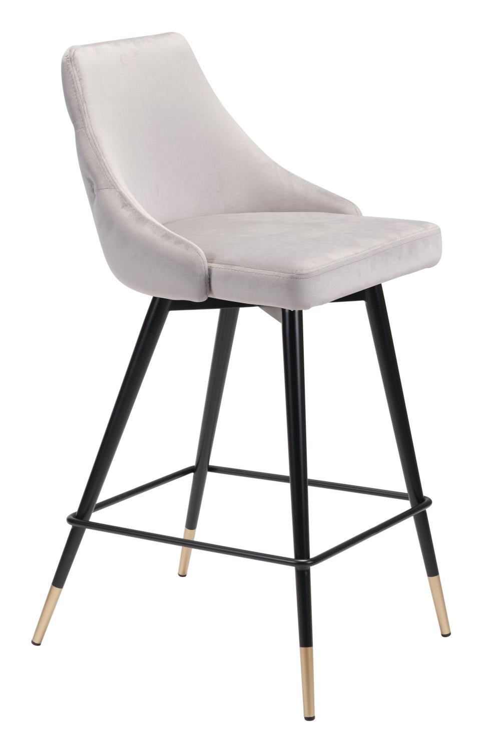 Travis Counter Chair - Grey Velvet
