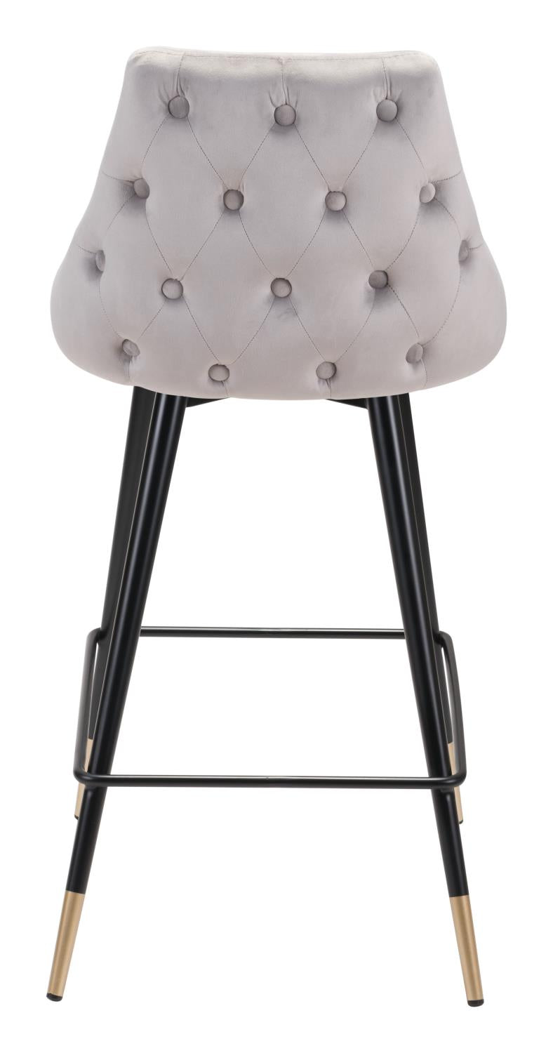 Travis Counter Chair - Grey Velvet
