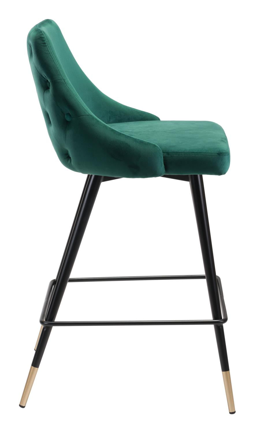 Travis Counter Chair - Green Velvet