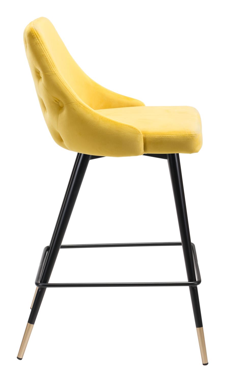 Travis Counter Chair - Yellow Velvet
