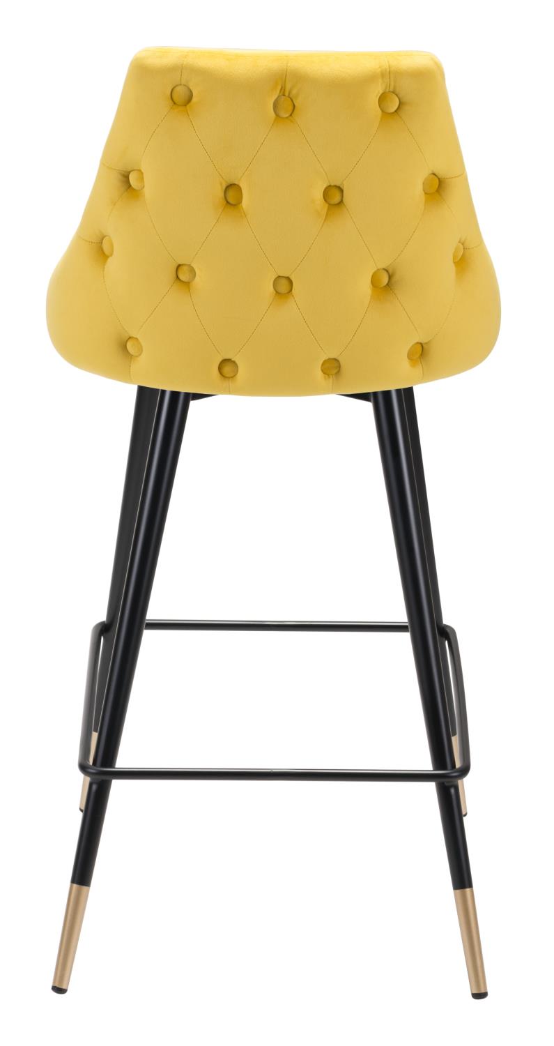 Travis Counter Chair - Yellow Velvet