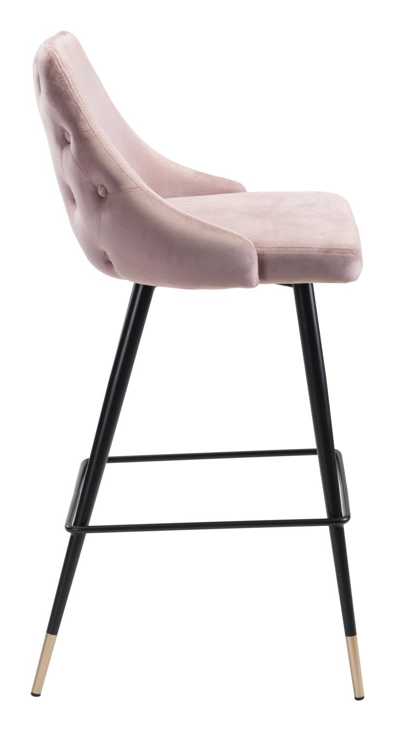Travis Bar Chair - Blush Velvet