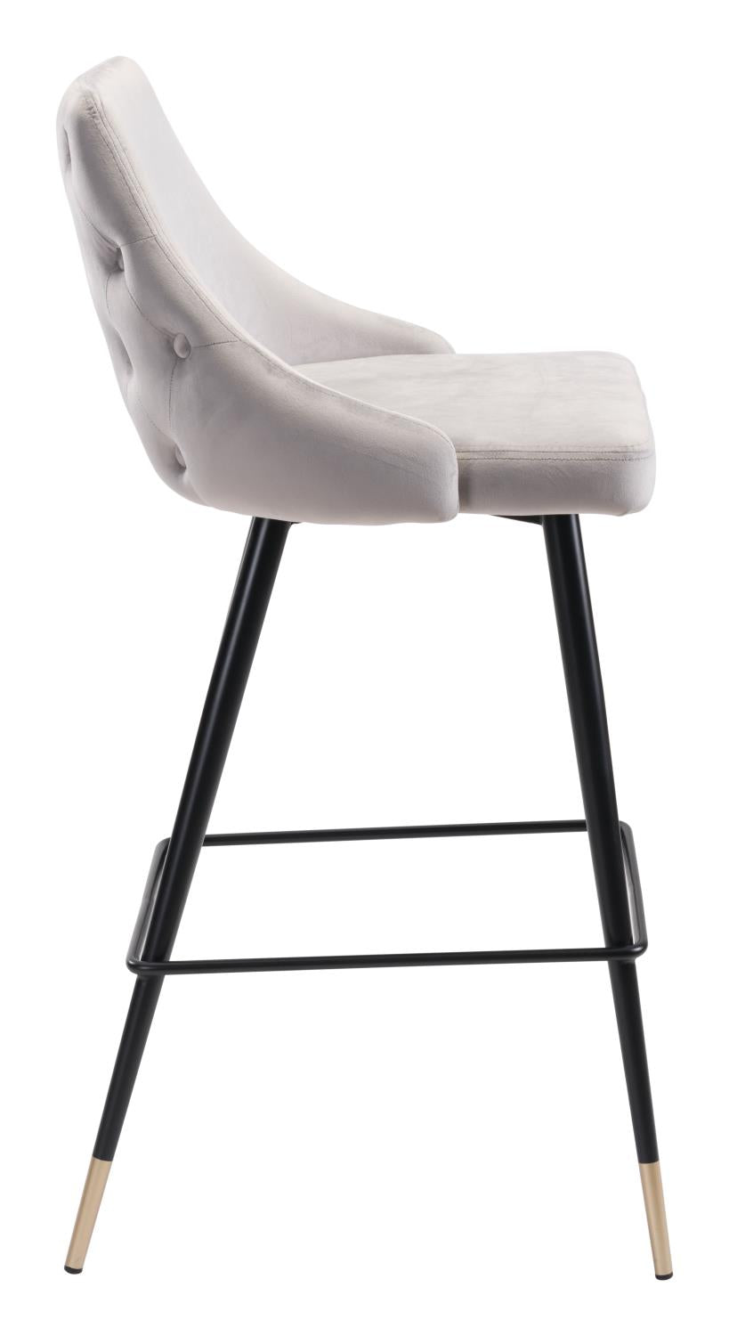 Travis Bar Chair - Grey Velvet