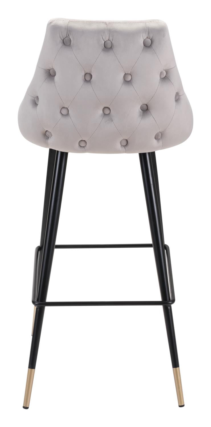 Travis Bar Chair - Grey Velvet