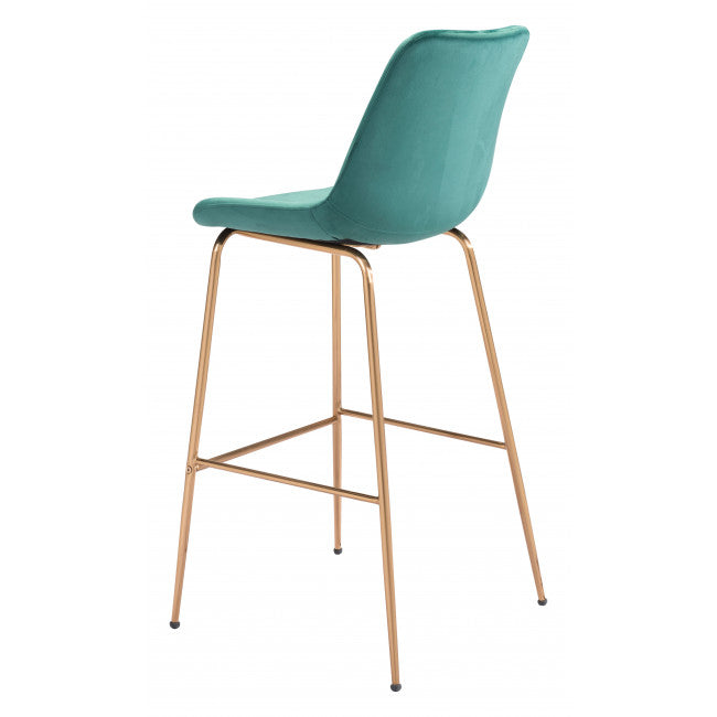 Billinton Bar Chair - Emerald Green/Gold