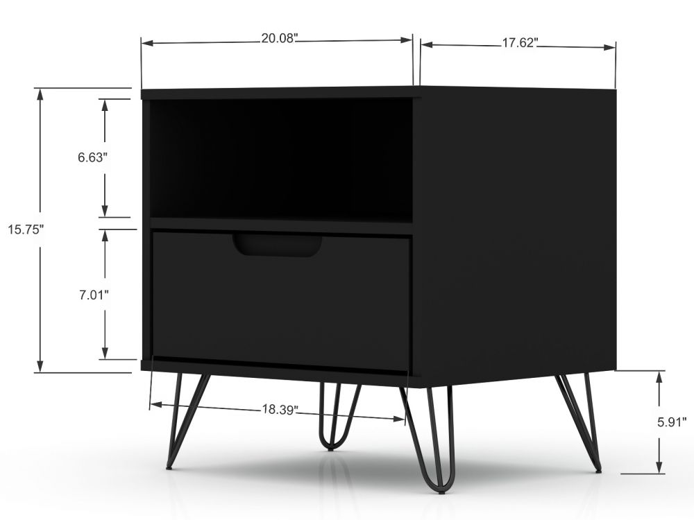 Nuuk I Night Table - Black