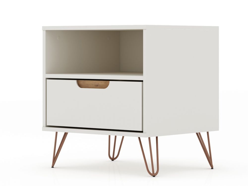 Nuuk I Night Table - Off White/Nature