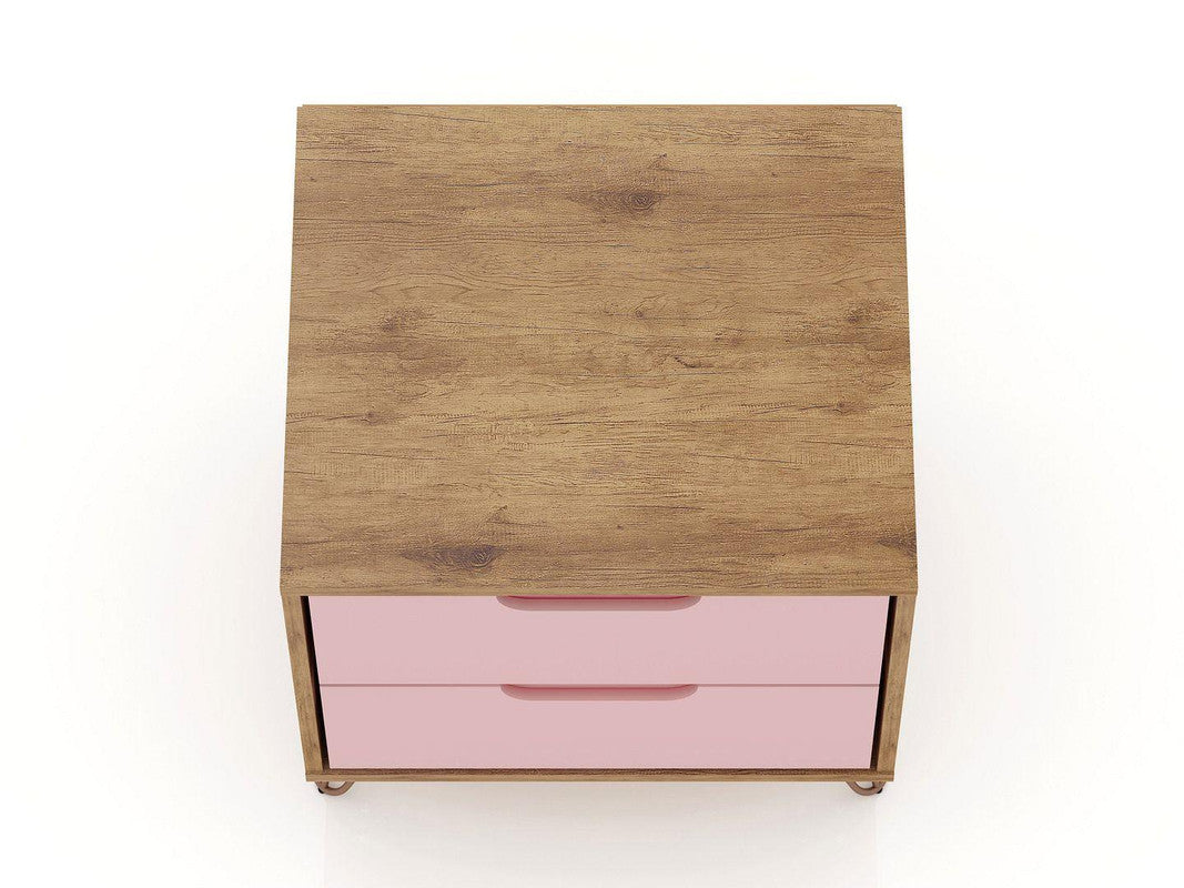 Nuuk II Night Table - Nature/Rose Pink