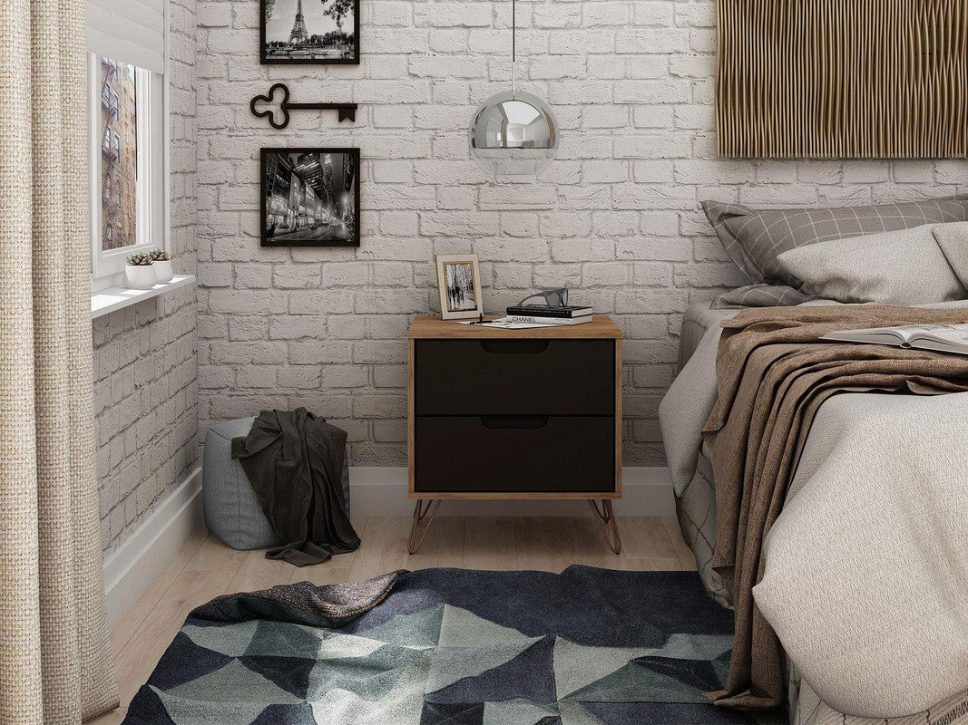 Nuuk II Night Table - Nature/Textured Grey