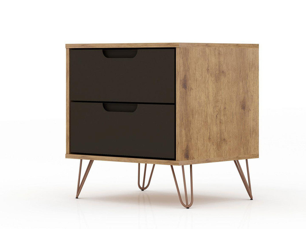 Nuuk II Night Table - Nature/Textured Grey