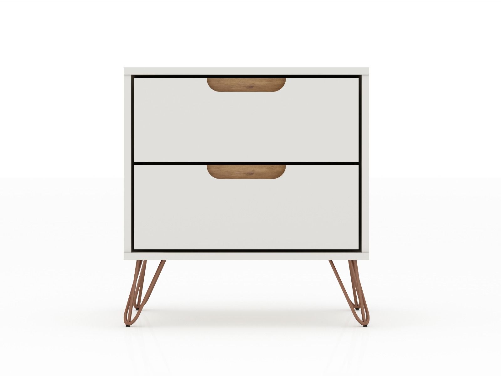 Nuuk II Night Table - Off White/Nature