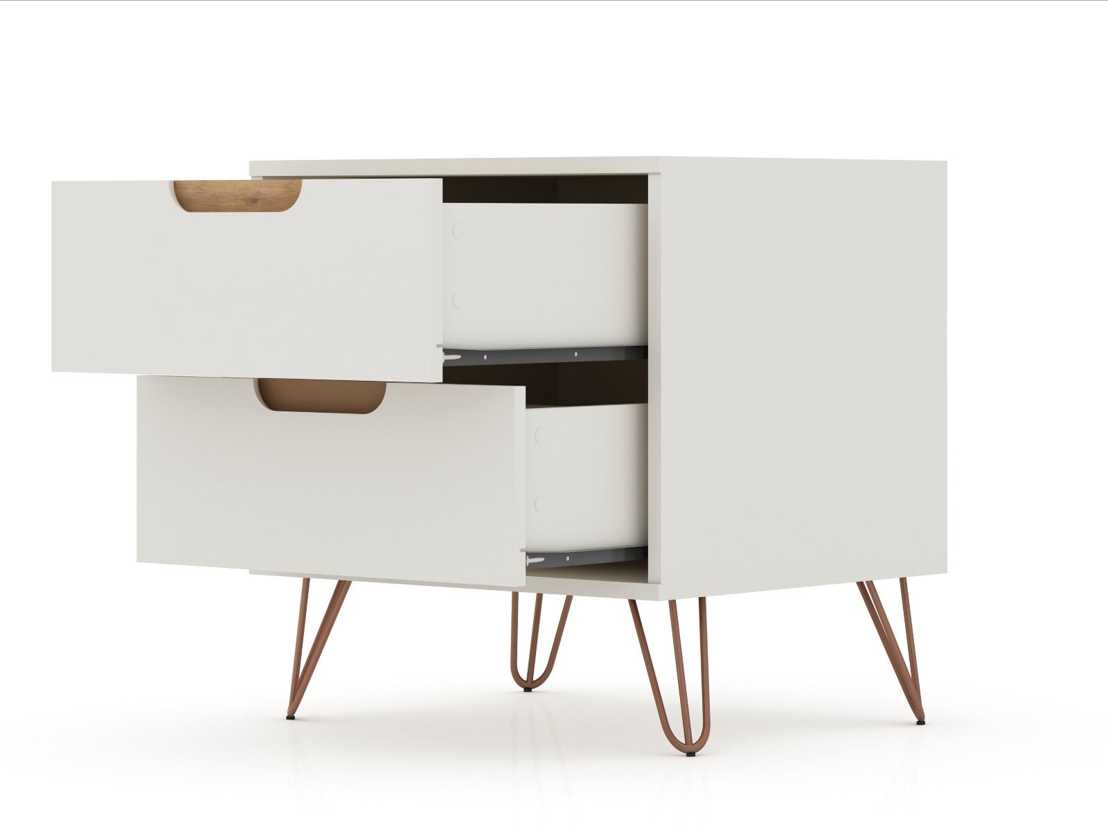 Nuuk II Night Table - Off White/Nature