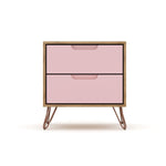 Nuuk II Night Table - Nature/Rose Pink