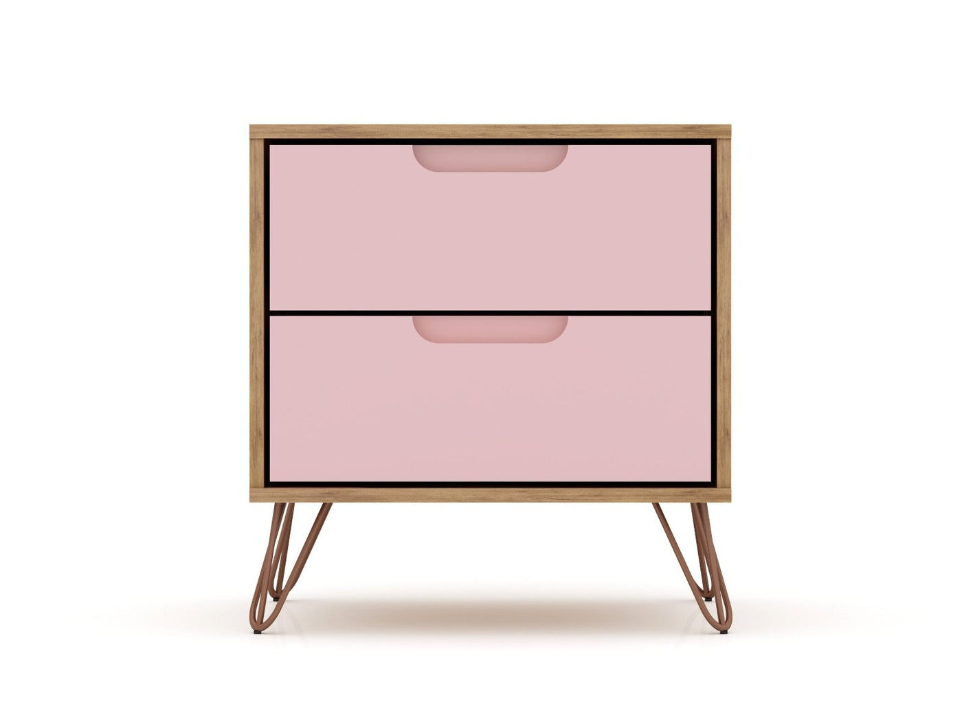 Nuuk II Night Table - Nature/Rose Pink