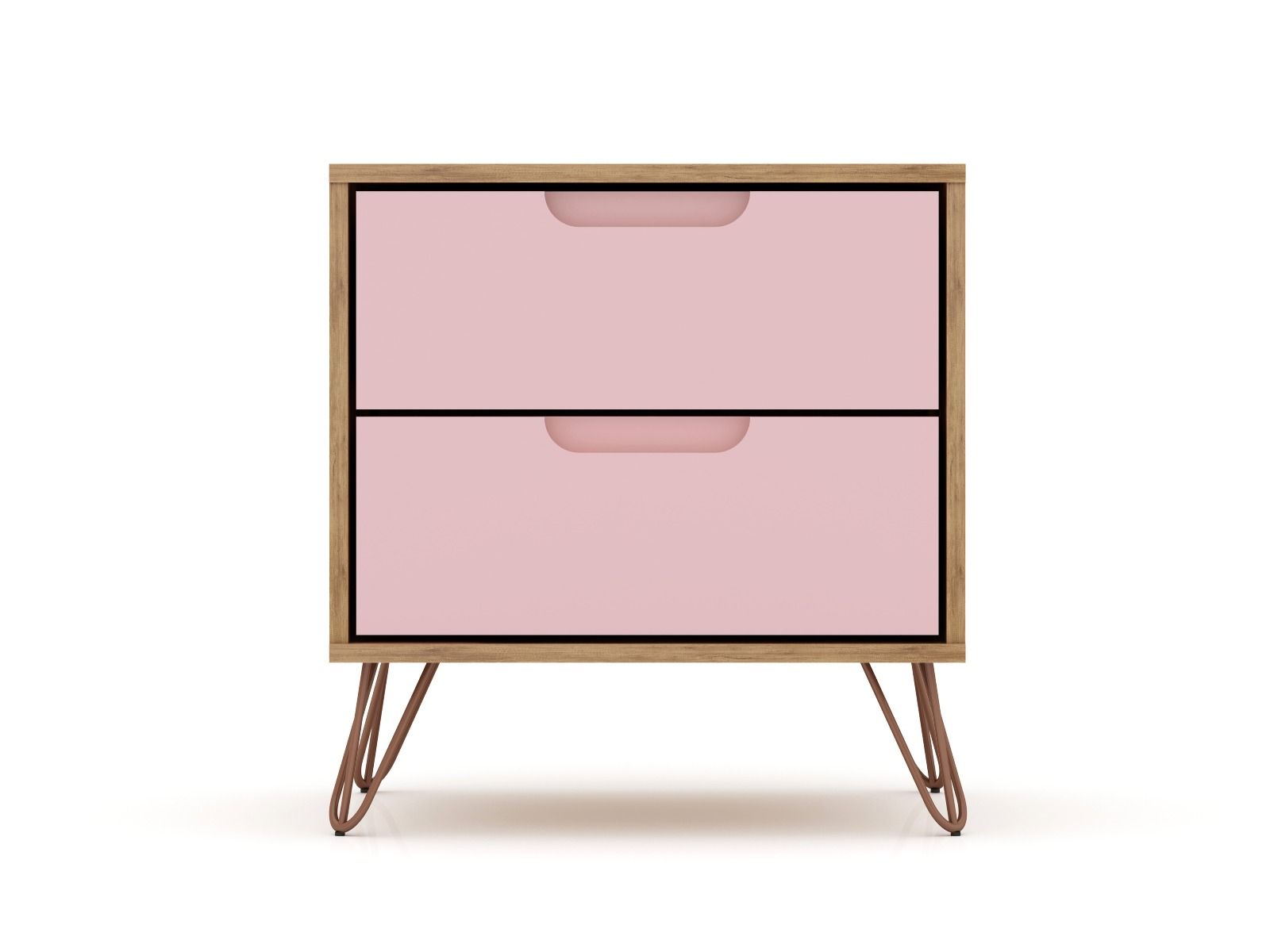 Nuuk II Night Table - Nature/Rose Pink