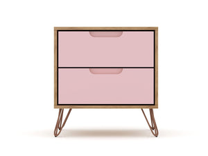 Nuuk II Night Table - Nature/Rose Pink