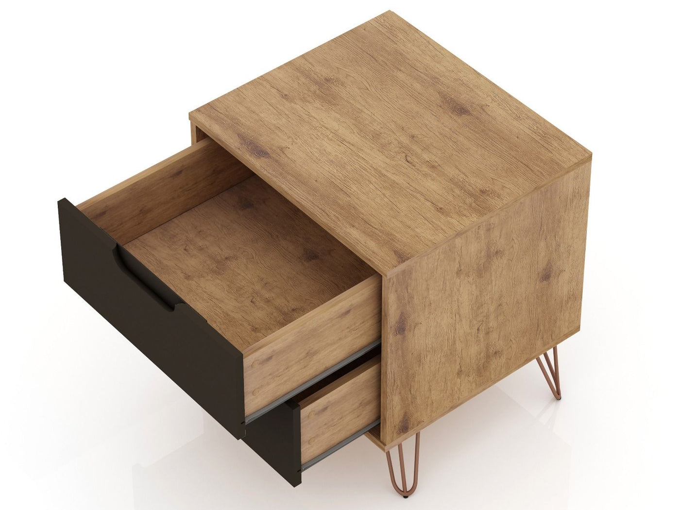 Nuuk II Night Table - Nature/Textured Grey