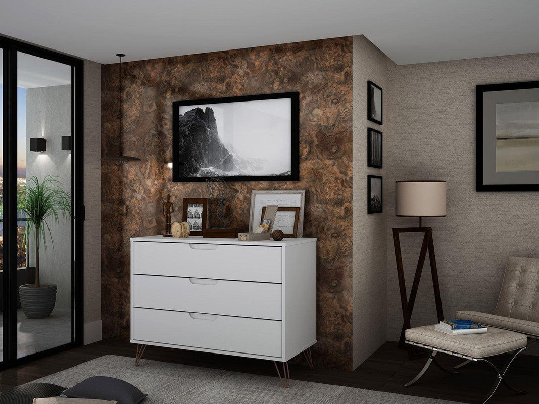 Nuuk 3-Drawer Dresser - White