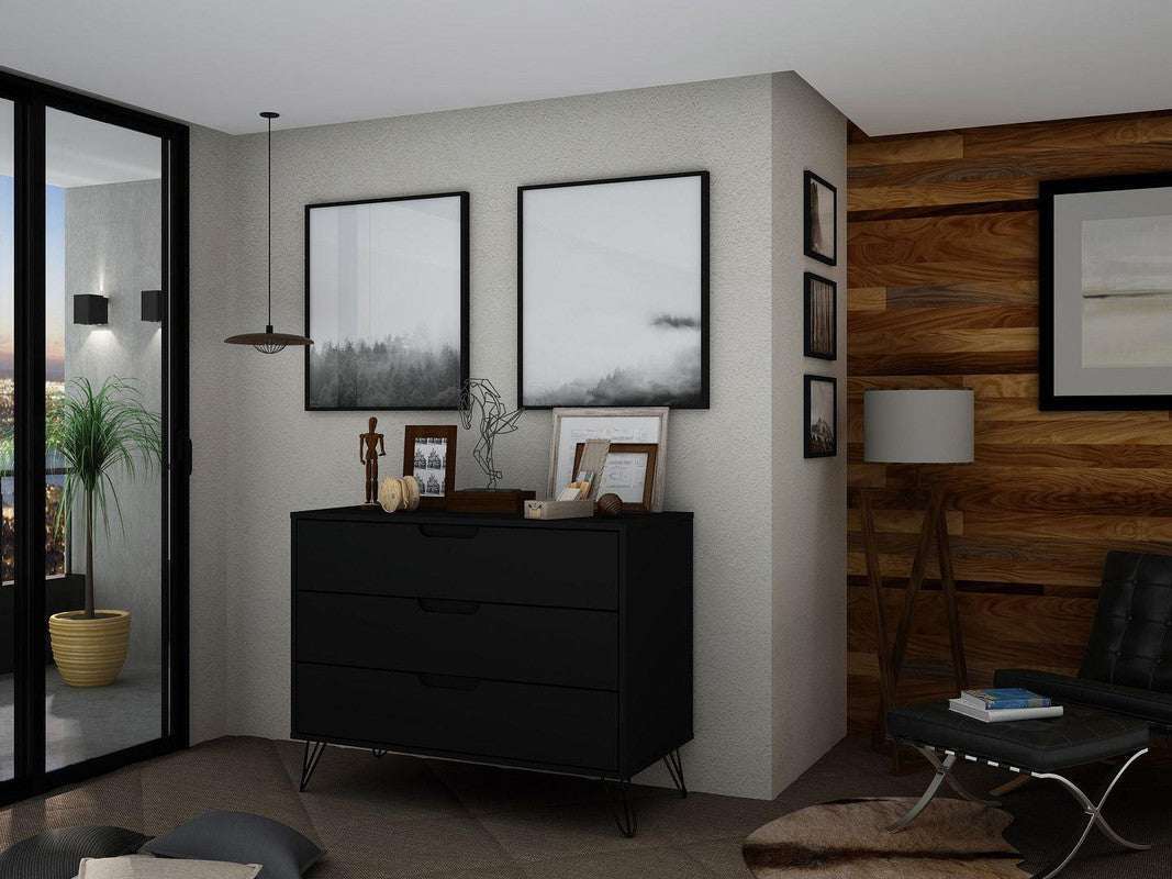 Nuuk 3-Drawer Dresser - Black