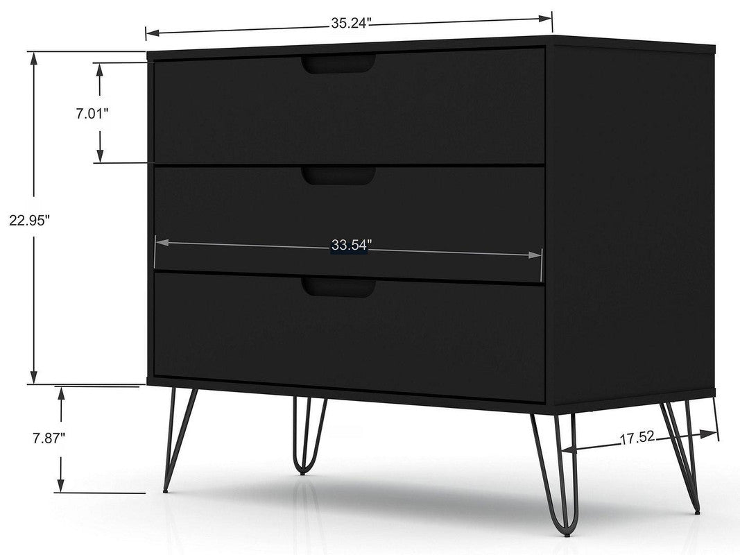 Nuuk 3-Drawer Dresser - Black