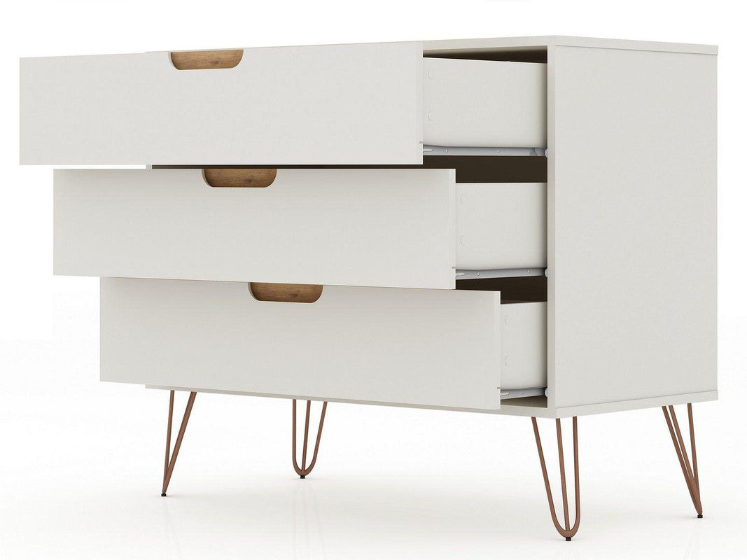 Nuuk 3-Drawer Dresser - Off White/Nature
