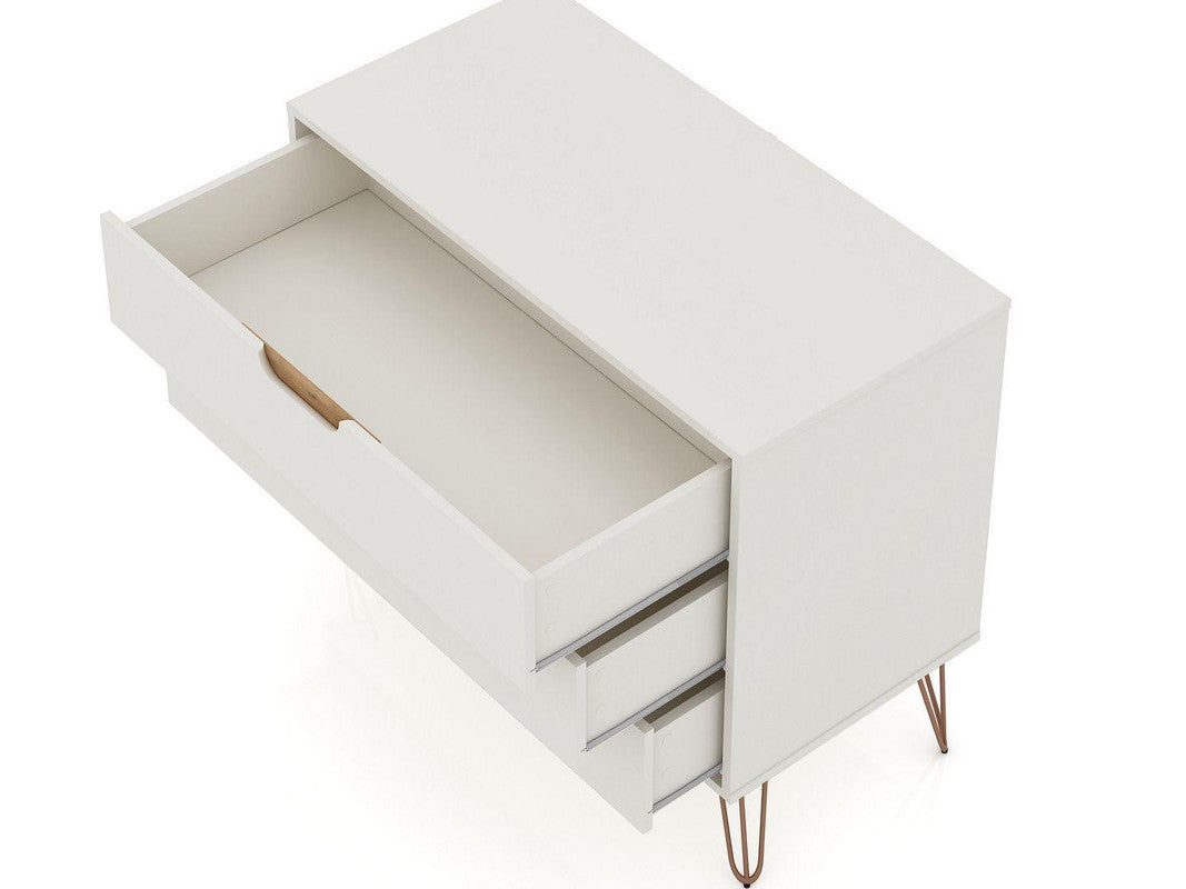 Nuuk 3-Drawer Dresser - Off White/Nature