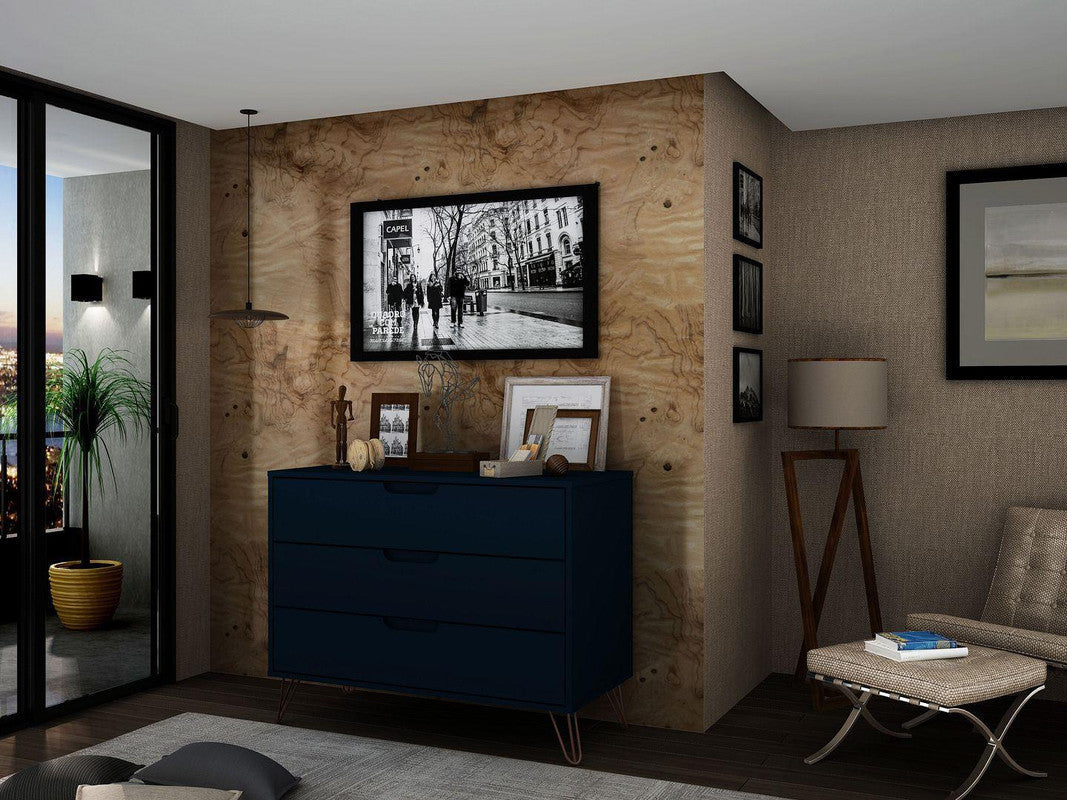 Nuuk 3-Drawer Dresser - Midnight Blue