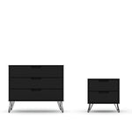 Nuuk 3-Drawer Dresser and Night Table Set - Black