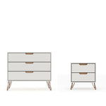 Nuuk 3-Drawer Dresser and Night Table Set - Off White/Nature