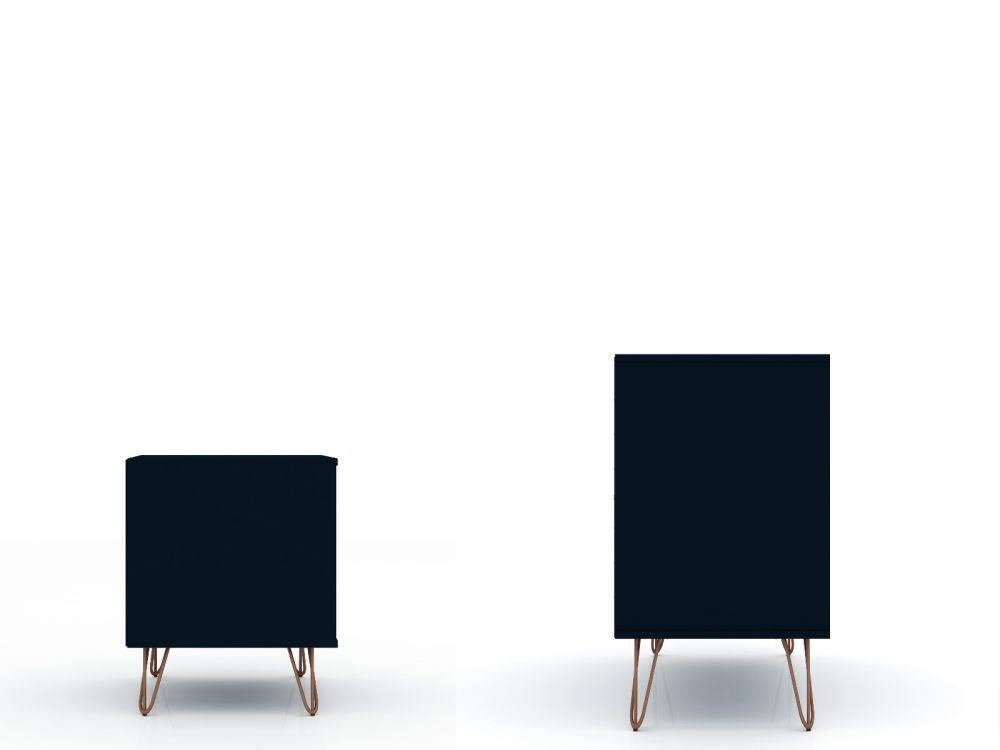 Nuuk 3-Drawer Dresser and Night Table Set - Midnight Blue