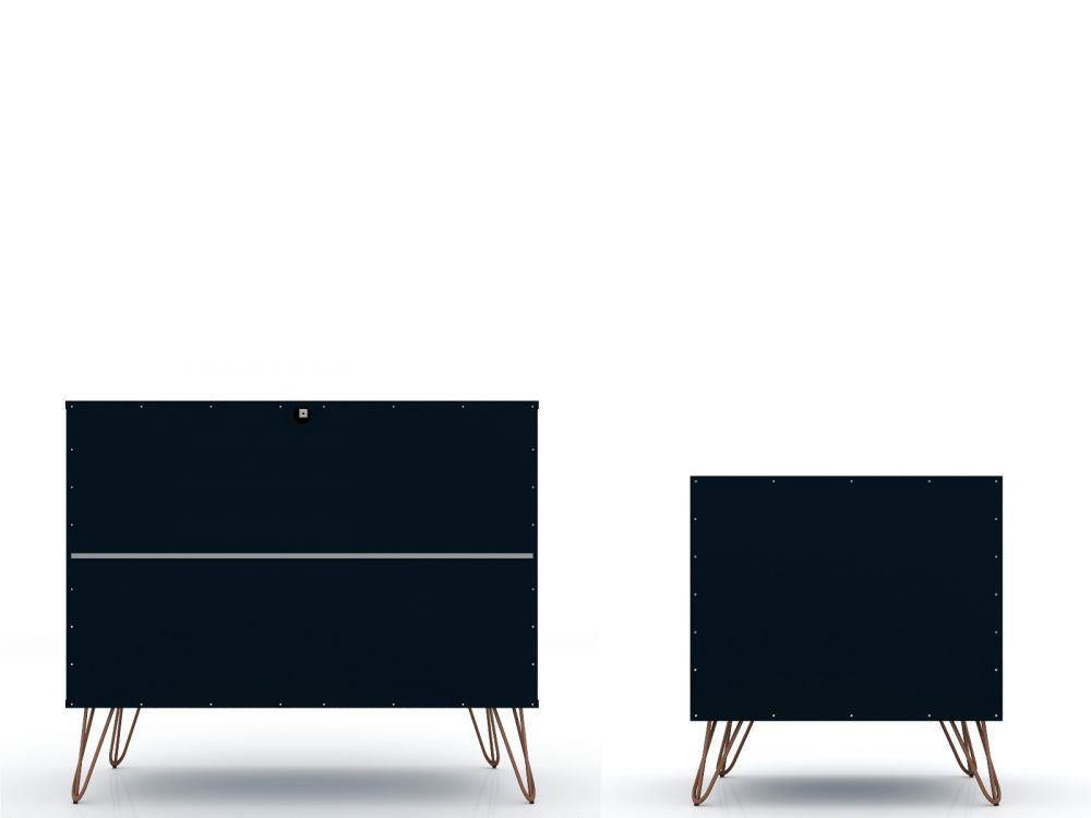 Nuuk 3-Drawer Dresser and Night Table Set - Midnight Blue