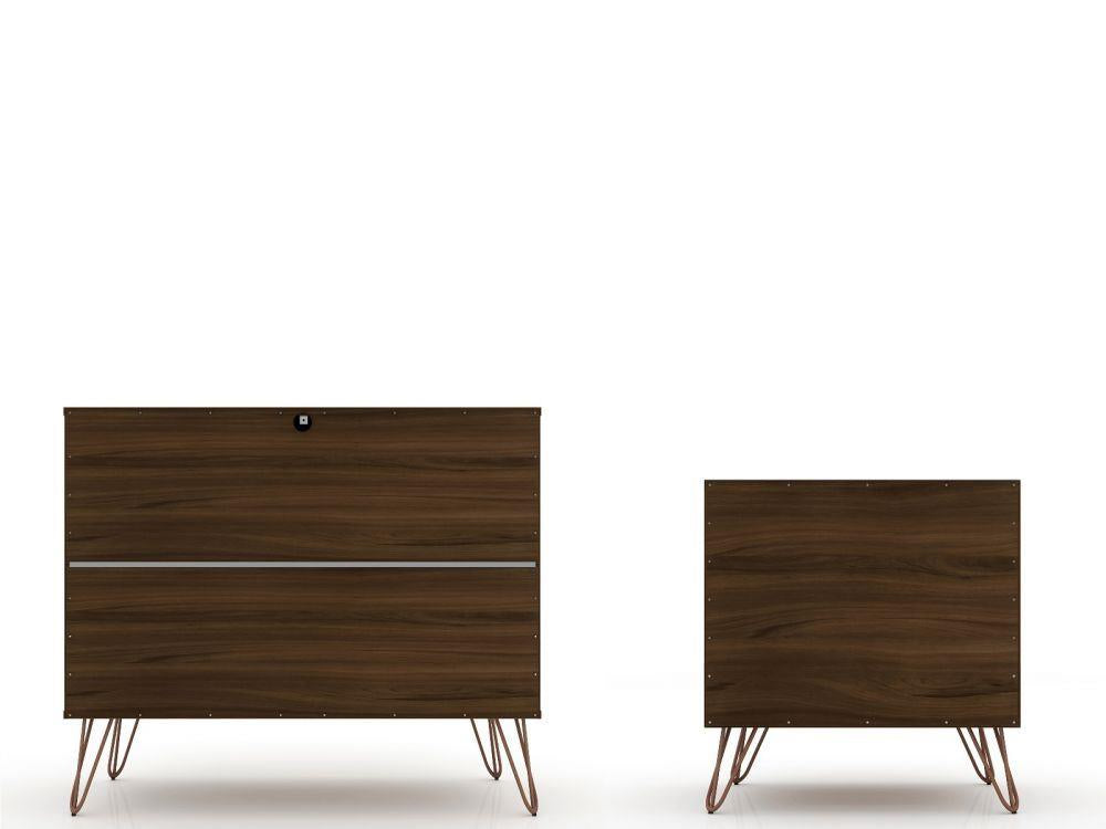Nuuk 3-Drawer Dresser and Night Table Set - Brown