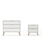 Nuuk 3-Drawer Dresser and Night Table Set - Off White