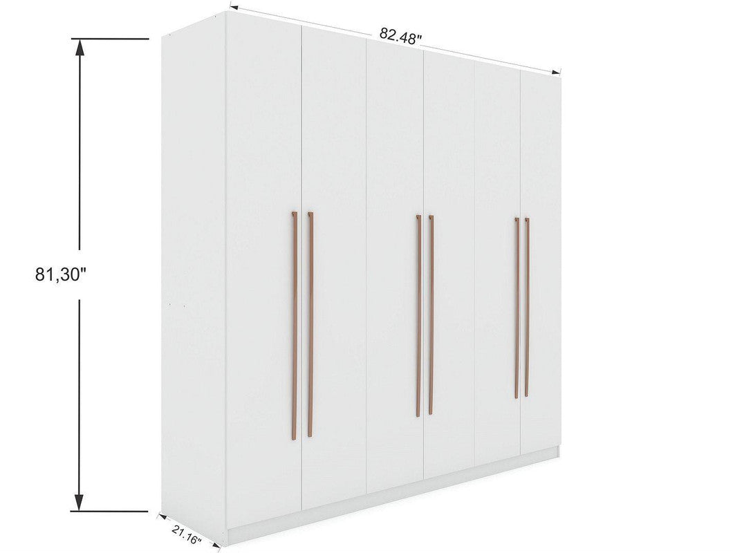 Radfeld 6-Door Wardrobe - White