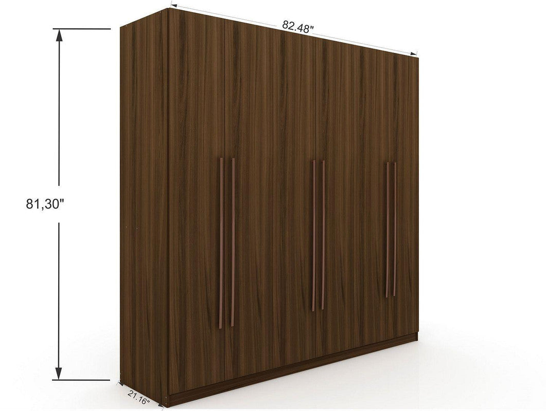 Radfeld 6-Door Wardrobe - Brown