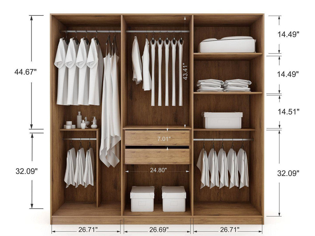 Radfeld 6-Door Wardrobe - Textured Grey