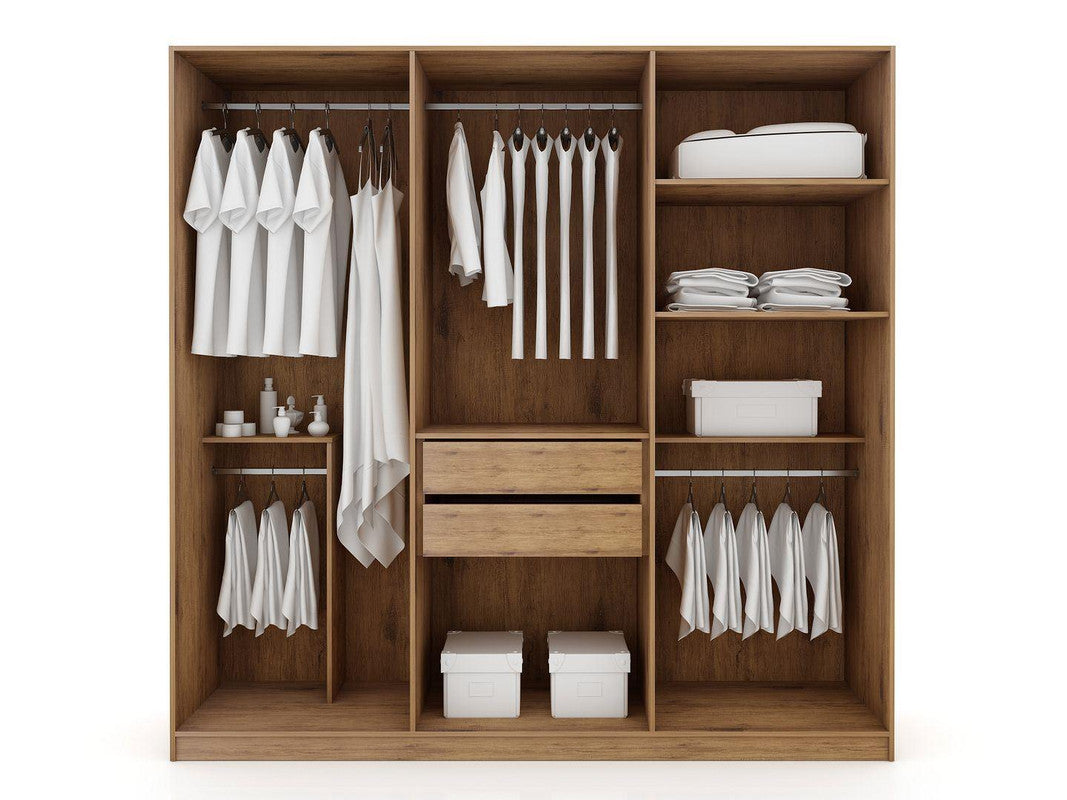 Radfeld 6-Door Wardrobe - Textured Grey