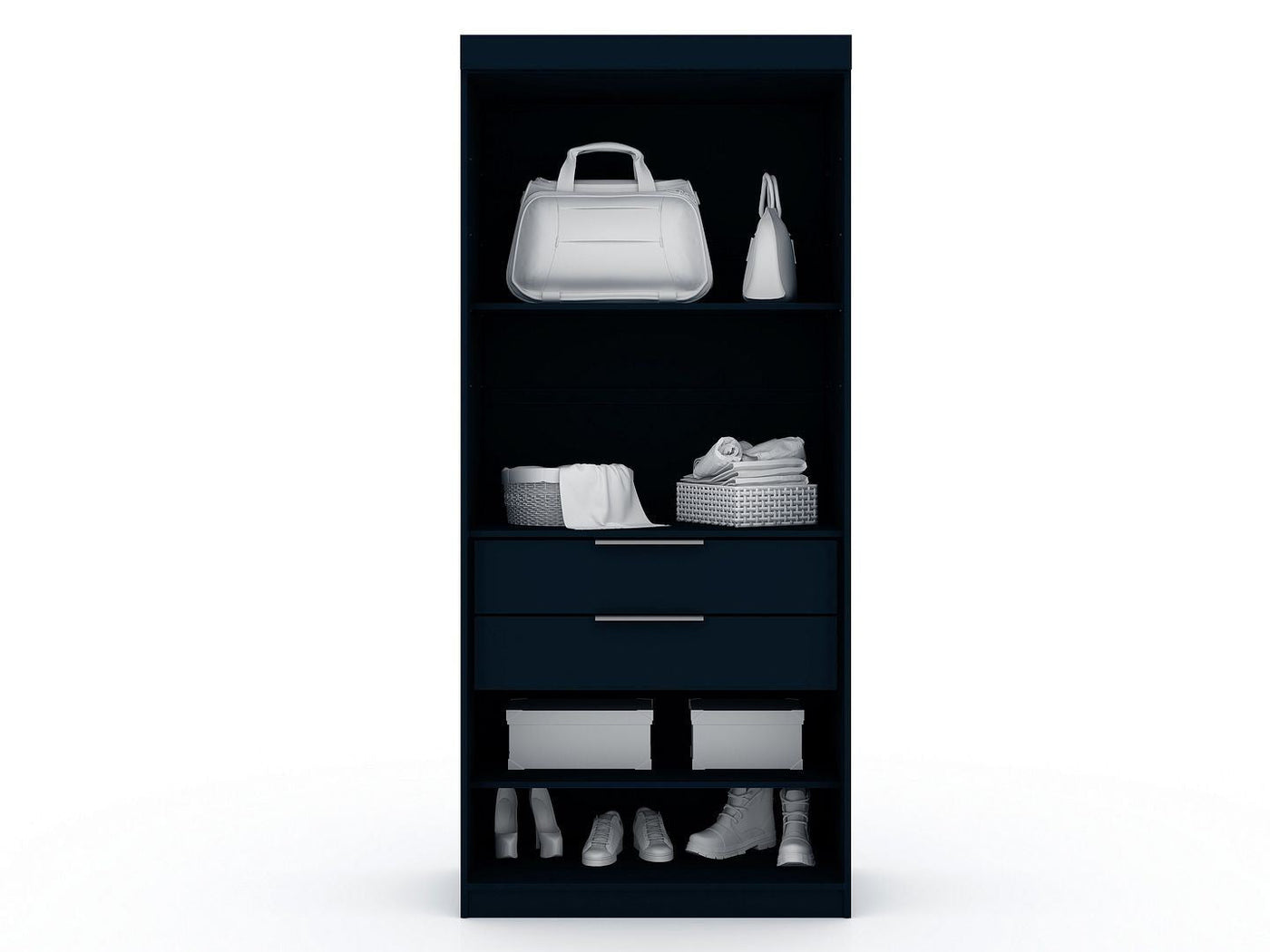 Oulu Open Sectional Wardrobe - Midnight Blue