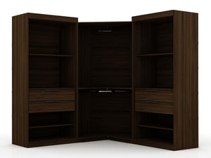 Oulu 3-Piece Sectional Corner Wardrobe - Brown