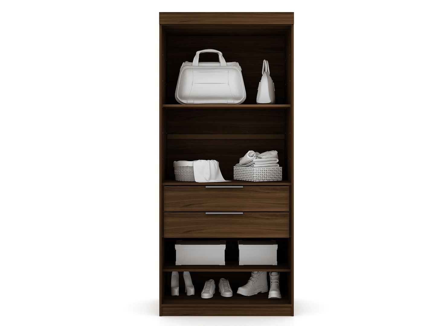 Oulu 3-Piece Sectional Corner Wardrobe - Brown
