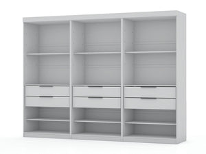Oulu 3-Piece Open Sectional Wardrobe - White