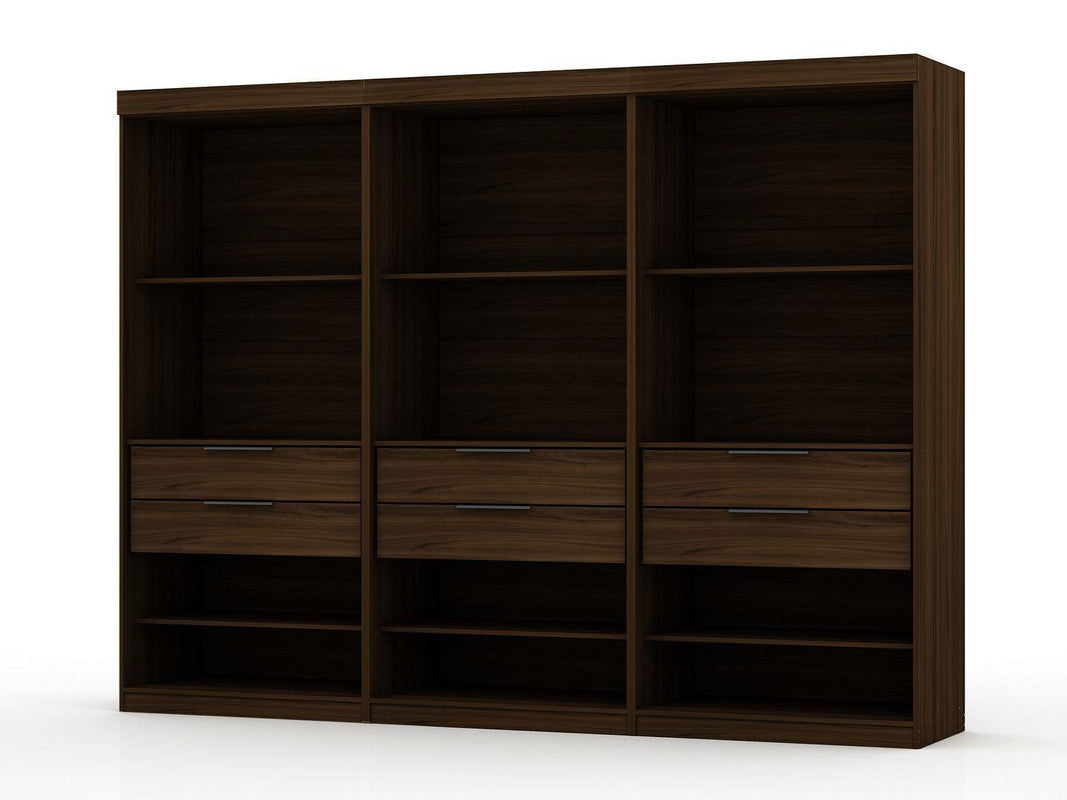Oulu 3-Piece Open Sectional Wardrobe - Brown